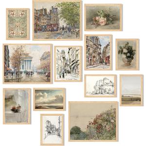 French Country Decor - Vintage Wall Art Prints Cityscape Flower Canvas Painting Prints for Wall Decor, Vintage Landscape Wall Decor Antique Farmhouse Decor European Gallery Wall Prints for Bedroom Living Room Set of 13Unframed (8x10inch) French Country Decor - Vintage Wall Art Prints Cityscape Flower Canvas Painting Prints for Wall Decor, Vintage Landscape Wall Decor Antique Farmhouse Decor European Gallery Wall Prints for Bedroom Living Room Set of 13Unframed (8x10inch)