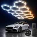 Amico Hexagon Garage Lights Dimmable & Tunable, 14 Hex Grid, Remote & Timer