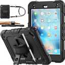 SEYMAC stock Case for iPad mini 5/4 with Screen Protector Pencil Holder [360 Rotating Hand Strap] & Stand, Drop-Proof Case for iPad mini 5th/4th Generation 7.9 inch (Black)