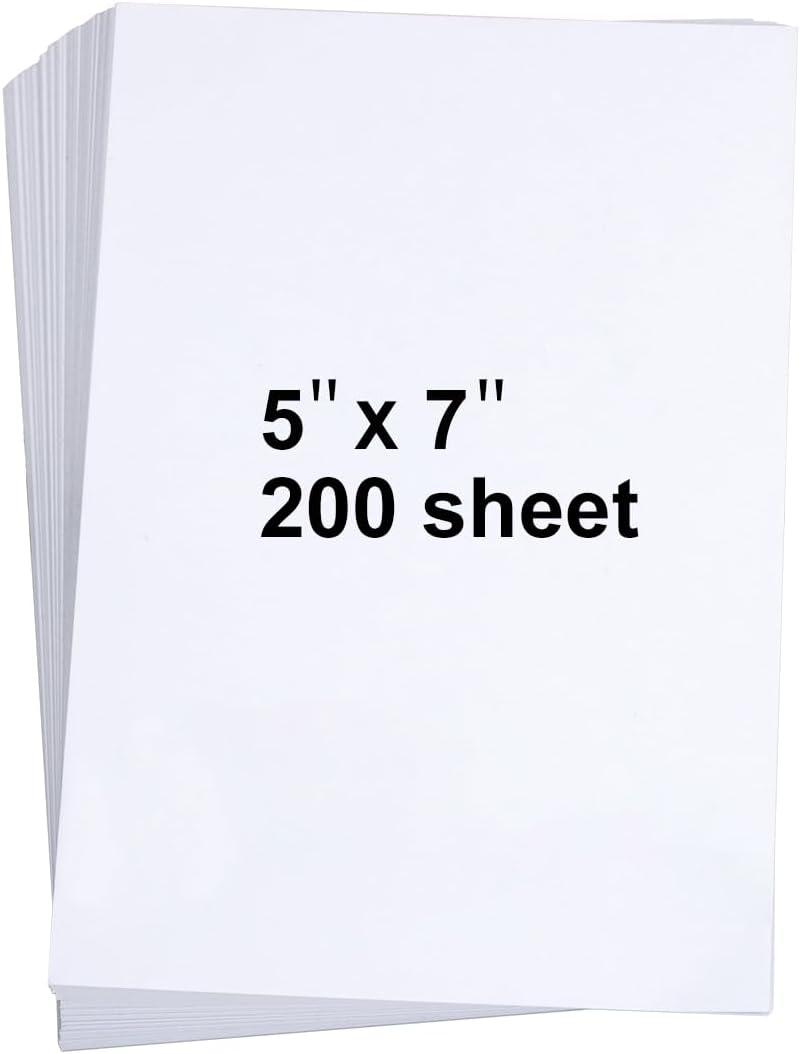 200 Pieces 5" x 7" White Cardstock, Heavyweight Cardstock Sheets Blank Invitation Paper Greeting Cards Printable, 74lb Cover 200 GSM/White