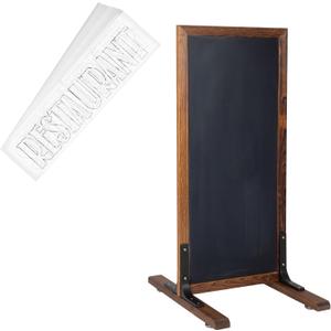 42x18 inch Large Chalk Board Sign, Free Standing Easel Chalkboard Signs, and 40 Piece Set Large Letter Stencils for Menu Board