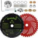 Dunhil 9" x 36 Teeth Carbide Tipped Blades & 9" x 20T Chainsaw Tooth Cutter,Round Chainsaw Tooth Brush Blades with 2 Set Adapter Kits for Weed Eater, Cutter, Trimmer