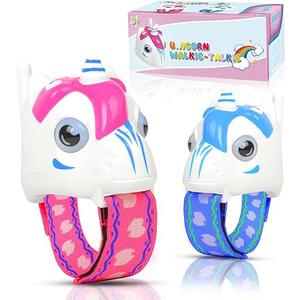 Unicorn Walkie Talkies for Kids, 2 Pack Camping Unicorn Outdoor Toys for Girls Age 312 Year Old, 3 Channel Toy Birthday Gifts Easter Halloween Christmas Stocking Stuffers (Pink + Blue)