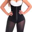 M&D 0078 Slimming Firm Full Body Shaper for Women | Fajas Colombianas para Mujer (Black)