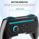 PAWDIARY Comfort Switch 2 Controller Grips (for Nintendo Switch 2025 Grips), [2 Pack] Grip Accessories Switch 2 Left and Right Controller, Ergonomic Handle Kit with 4 Thumb Caps (Black&Black)
