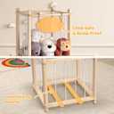 Rhyzoray Stuffed Animal Storage Organizer - Thick Wooden Toy Zoo for Playroom & Bedroom, Large Plushies Holder with Cute Jail Cage Design, Plush Toy Display Tower Shelf (Large)