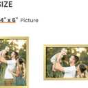 upsimples 4x6 Picture Frame Set of 3, Made of High Definition Glass for 4 x 6 Gold Frames, Wall and Tabletop Display Thin Border Photo Frame for Home Dcor