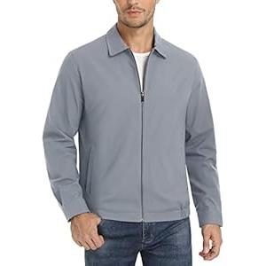 MAGCOMSEN Mens Lightweight Jacket Light Spring Jackets Full Zip Casual Jacket Outdoor Golf Jackets gray, Size 3XL