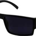 Men's Black Super Dark Lens Gangster Sunglasses Cholo Glasses - Flat Top Shades (Black)