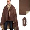Ultralight Puffy Blanket, Outdoor Camping Blanket, Water-Resistant and Packable, Great for Camping, Stadium, Traveling, Backpacking, Picnic and Beach. 79"x55". Classic Coffee