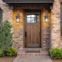 Outdoor Porch Light, 2-Pack Exterior Wall Lights for House, Waterproof 18'' Oil-Rubbed Bronze Outdoor Sconce Lighting with Water Ripple Glass for Front Door Porch Patio Garage Garden, Medium-2Packs