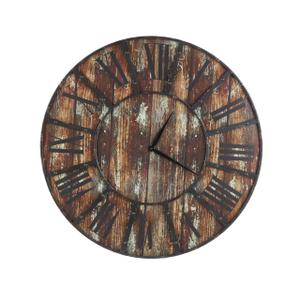 Deco 79 Wooden Decorative Wall Clock Wall Clock for Home with Black Accents, Wall Clock for Room 36" x 2" x 36", Brown
