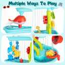 4 -Tier Kids Sand and Water Table for Toddlers - Outdoor Water Sand Play Table Toys for Boys Girls, Summer Splash Activity Sensory Table Party Birthday Gift for Kids 3-5 6-12