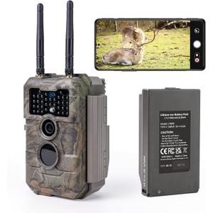 GardePro E6 2.0 Pro WiFi Trail Camera (Non-Cellular), Dual Antennas, Stable Connection, 4K Video, Rechargeable Battery, On-Site App Viewing, Wide Field of View, No-Glow Night Vision, Motion Activated
