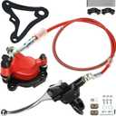 Mini Bike Hydraulic Brake Kit with Rear Brake Caliper Mounting Bracket Adapter Replacement for Monster Mega Moto 80cc 105cc MMB80 Minibike GMB100 Coleman RB100 RT100 Powersports Parts