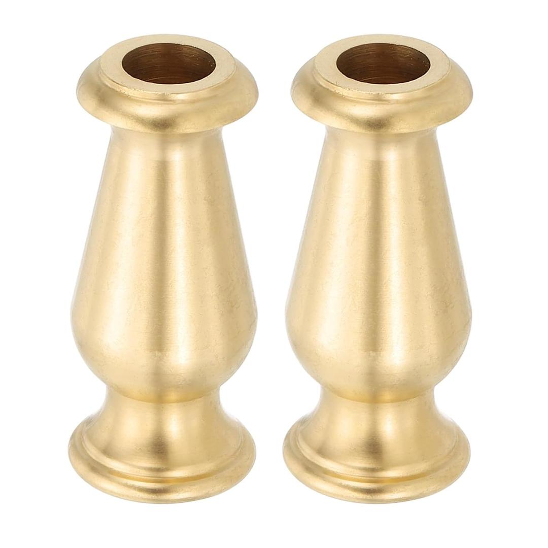 PATIKIL Lamp Solid Brass Spindle, 2 Pcs Turned Brass Spindle Slips Lamp Finial Pipe Light Fixture for 1/8 IP or M10 Lamp Rod Light Repair Decoration, 21 x 50mm