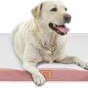 Orthopedic Dog Bed for Medium Dogs, Waterproof Deluxe Plush Dog Crate Bed with Removable Washable Cover & Anti-Slip Bottom, Egg Crate Foam Pet Bed Mat, 30 x 20 Inches, Pink