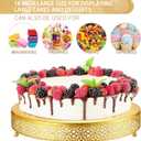 Wenqik Cake Stand 16 Inch Round Metal Cupcake Dessert Wedding Cake Stand Cookies Display Holder Fruit Serving Tray for Table Wedding Birthday Anniversary Party(Gold)