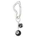 Dhdfisd Twist Knot Clasp Keychain 8 Ball Dice Keychain Bag purse handbag Charms Fashion Accessory Heavy Duty Snap Hook(R 8 Ball)