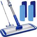 Microfiber Floor Mop for Hardwood Floors: 55" Adjustable Professional Flat Mop with 4 Washable Pads Stainless Steel Handle for Wet Dry Laminate Tile Vinyl Floor & Wall Cleaning