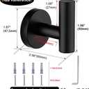 Nolimas Towel Coat Hook Matte Black SUS304 Stainless Steel Bathroom Clothes Cabinet Closet Sponges Robe Hook Wall Mounted Round Kitchen Heavy Duty Door Hanger 2 Packs