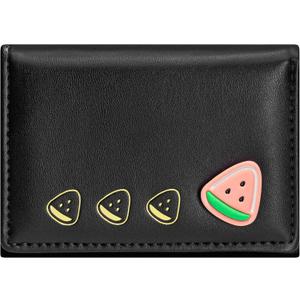 YINHEXI Wallet for Women, Womens Wallet Card Holder with Fruit Pattern, Small Trifold RFID Blocking Purse, Small Cute Leather Pocket Wallet (Black)