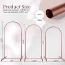 Metal Arch Backdrop Stand Set of 3, Heavy-Duty Balloons Arch Frame for Wedding Ceremony, Party, Baby Shower, Birthday Decorations (Rose Gold, 7.2ft+6.6ft+6ft)