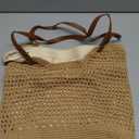 Pleneal Crochet Beach Bags for Women, Summer Beach Tote Bag, Soft Woven Purses Shoulder Bag for Vacation (Khaki)