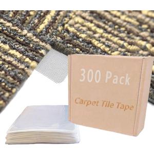 Carpet Tile Tape, 4" x 4"Carpet Square Adhesives Tabs That Creates a Floating Floor 300 tabs per Pack