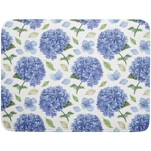 Sphragiyn Hydrangea Dish Drying Mat for Kitchen Counter Summer Purple FLoral Spring Seasonal Absorbent Reversible Microfiber Kitchen Countertop Protector Dishes Pad Large 18x24 inch