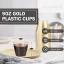 Clawsoff 100 Count 9 oz Gold Plastic Cups, Disposable Cocktail Cups for Wedding & Party, Bulk Gold Plastic Tumblers, Fancy Disposable Party Cups for Cold Drinks