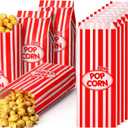 Sherr 500 Pcs 2oz Popcorn Bags Bulk Red Retro Stripes Disposable Popcorn Bags for Movie Nights Circus Carnival Party Favors Birthday Party Event Supplies Machine Accessories