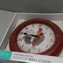 La Crosse 404-3630 12-inch Round Distressed Red Rooster Analog Wall Clock