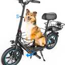 Gyroor C1 Plus Electric Scooter for Adults with Seat & Pet Basket - 30 Miles Range 650W Motor 48V 13.5Ah Battery 18.6MPH 14" Pneumatic Tires Foldable Design Dual Shock Absorbers 300lbs Capacity