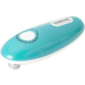 Farberware Compact Battery Operated Hands-Free Automatic Can Opener for any Size Can with Magnet to Safely Remove Lid, Seamless Opening Decreases Sharp Edges for Easily and Safely Opening Cans, Aqua