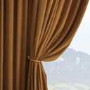 Joydeco Camel Brown Velvet Curtains 84 inch Length 2 Panels, Luxury Blackout Rod Pocket Thermal Insulated Window Curtains, Super Soft Room Darkening Drapes for Living Room Bedroom,W52 x L84 inches