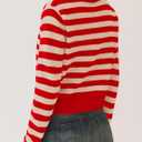 Ythomm Womens Ruffle Collar Cropped Cardigans Cute Button Down Sweaters (Red, XL)