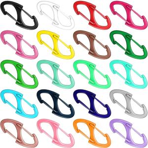 Moxweyeni 20 Pcs Zipper Clip S Carabiner Clips Small Alloy Snap Hook Anti Theft 1. 6 Inch Mini Dual Wire Gate Interlocking Keychain Clip Attachment for Women Men Camping Hiking