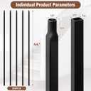 30 Pcs Iron Balusters for Staircase,1/2" x 44" Satin Black Wrought Iron Spindles,Straight Square Hollow Metal Balusters for Stairs,Deck Railing,Balcony & Porch