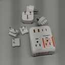 2000W Voltage Converter US to Europe for Hair Dryers, 7-in-1 220V to 110V Converter for European Travel with 3 AC/2 USBA/2 USBC Ports (PD20W), Universal Travel Adapter (White)