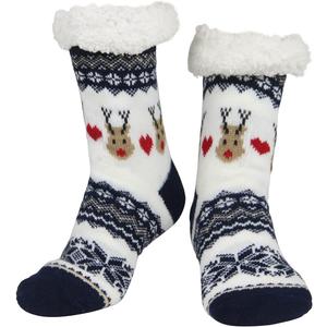 Slipper Socks for Women with Gripper - Winter Non Slip Thick Fuzzy Socks - Warm Cozy Christmas Gift (One Size)