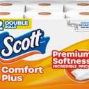 Scott ComfortPlus Toilet Paper, 12 Double Rolls, 231 Sheets per Roll, Septic-Safe, 1-Ply Toilet Tissue (231 Sheets (Pack of 12))