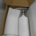 Prus Waso White Soap Dispenser for Kitchen Sink, Dish and Hand Soap Dispenser with Silver Stainless Steel Pump, Perfect for Kitchen Decor and Accessories. (Silver & White)