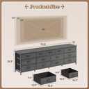 Huuger 70 Inch Dresser for Bedroom, TV Stand for 65, 75, 80 Inch TV, 13 Fabric Drawer Long Dresser, Large Entertainment Center for Bedroom, Wide Chest of Drawer with Storage, Charcoal Black