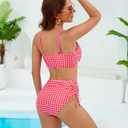 Edelqual Women High Waisted Bikini Sets Tummy Control Swimsuits Two Piece Bathing Suit 2025 Full Coverage Swimwear (Red, L)