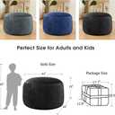 Bean Bag Chairs for Adults - Memory Foam Furniture Bean Bag Chair - Kids/Teens Sofa with Soft Microfiber Cover - Round Fluffy Couch for Living Room Bedroom College Dorm - 4 ft, Carbon Black, Large 