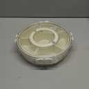 Snackle Box Container Divided Serving Tray with Lid, 6-Compartment Portable Spinning Round Stackable Container, Handle for Organize Veggies, Fruit, Candy, Party Snacks, Nuts, Kitchen Party Essentials