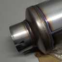 A-KARCK 4" Inlet Exhaust Resonator, 4" Inlet 4" Outlet 30" Overall Length Muffler Resonator Stainless Steel