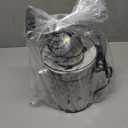 QCen Electric Citrus Juicer Squeezer, Electric Juicer for Orange, Lemon and Limes with Rubber Handle and Two Size Cones, Anti-Drip Spout, Easy to Clean and Use, BPA Free, Black/Stainless Steel (Silver)