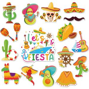 Cruise Door Decorations Magnetic, 16 Pcs Mexican Fiesta Cruise Magnets, Fun Fiesta-Themed Magnetic Ship Cabin Door Signs for Stateroom Decor Party Celebration
